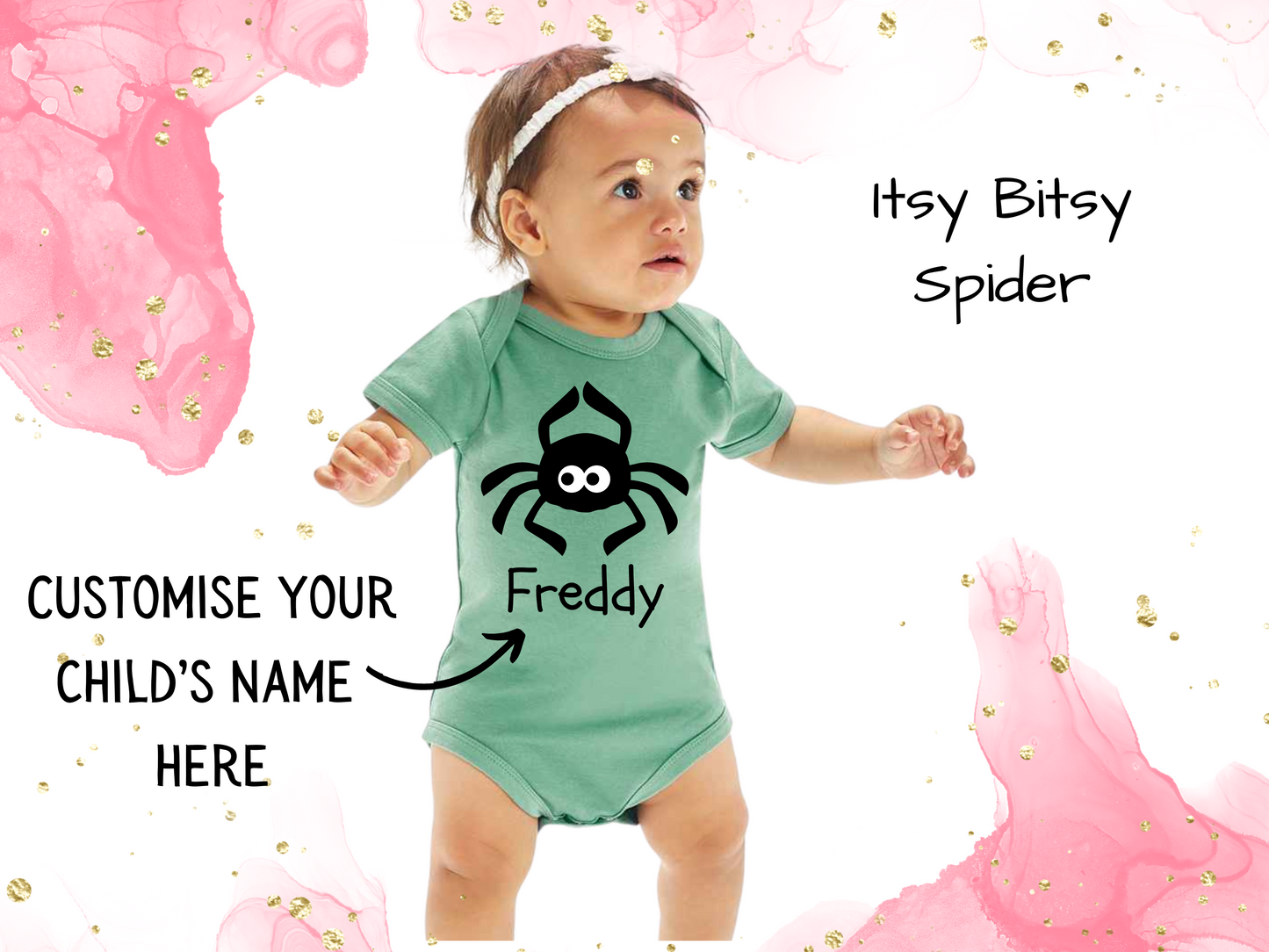 Organic Aesthetic and cute children bodysuits-Mint Green