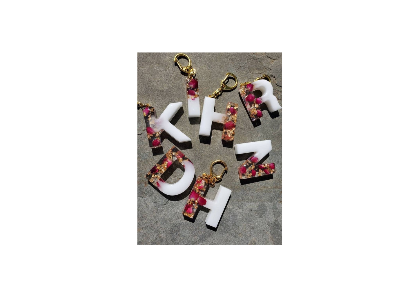 customised Initial Resin Keychains-Letter F