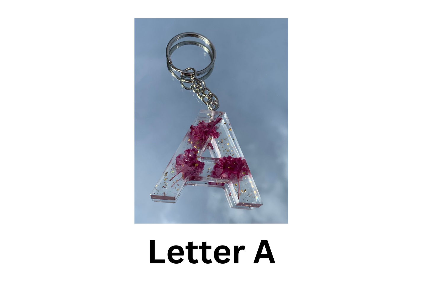 customised Initial Resin Keychains-Letter F