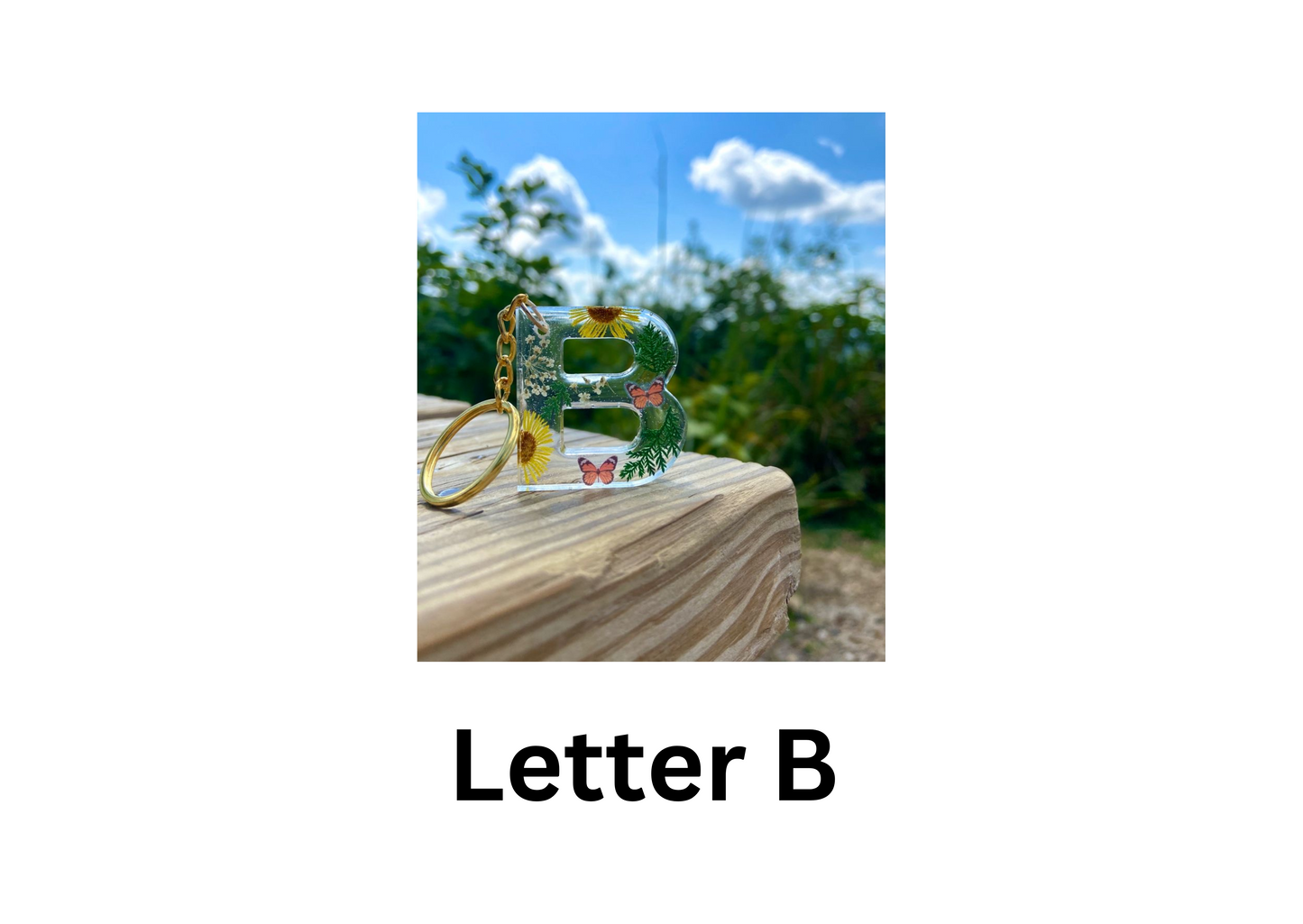 customised Initial Resin Keychains-Letter F