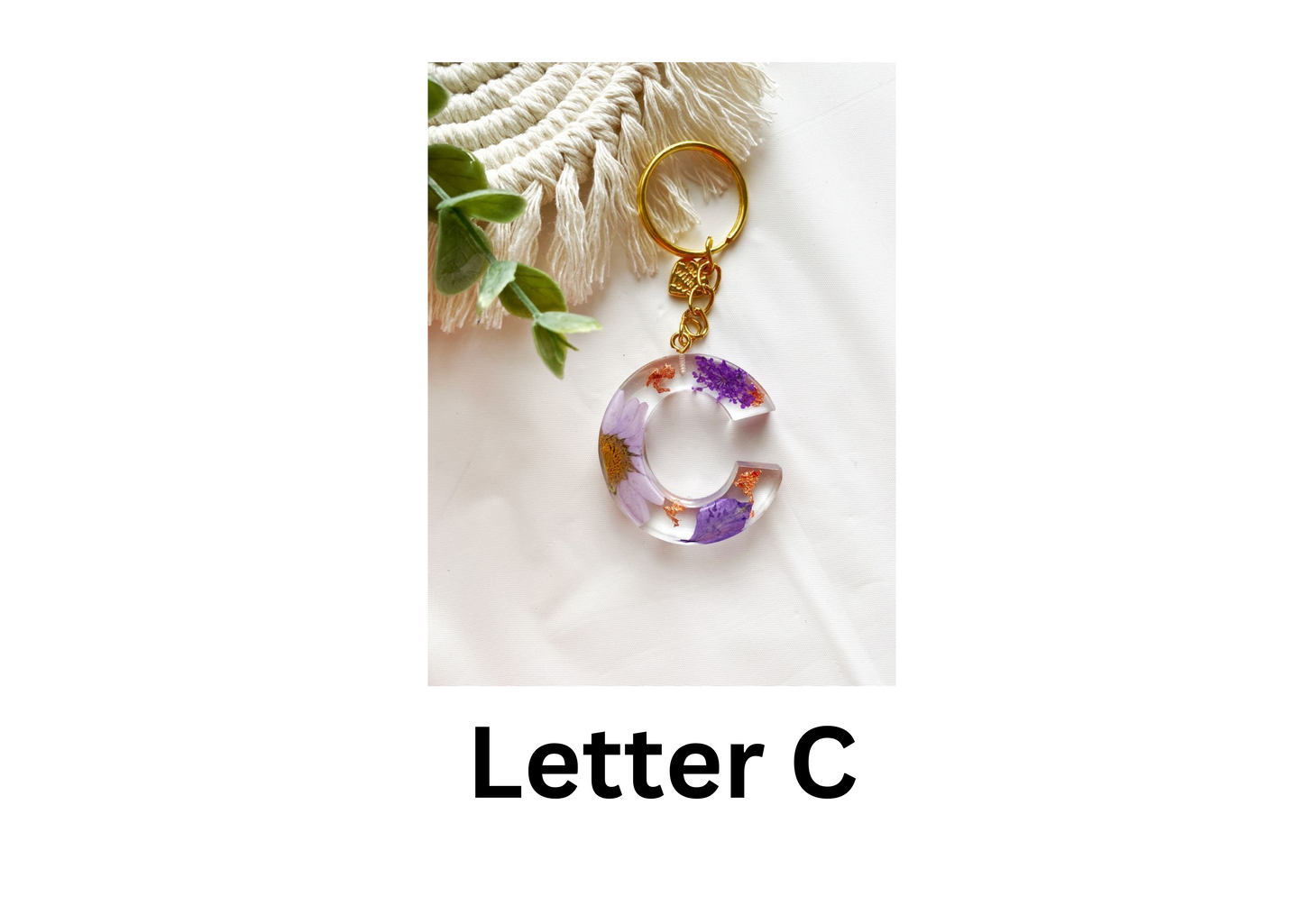 customised Initial Resin Keychains-Letter F