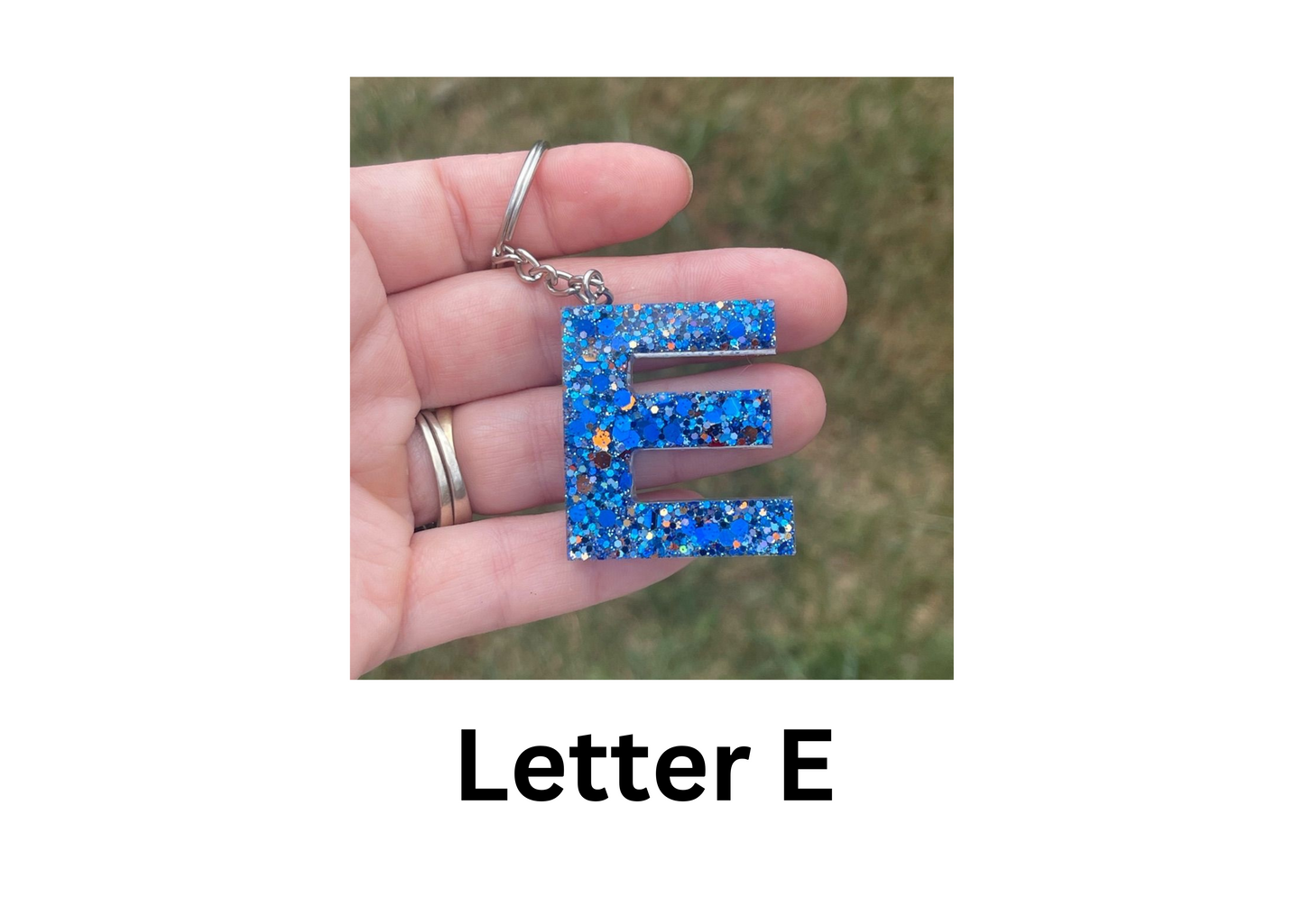 customised Initial Resin Keychains-Letter F