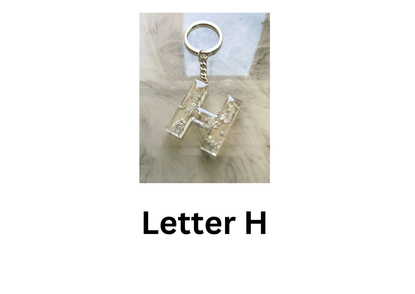 customised Initial Resin Keychains-Letter F