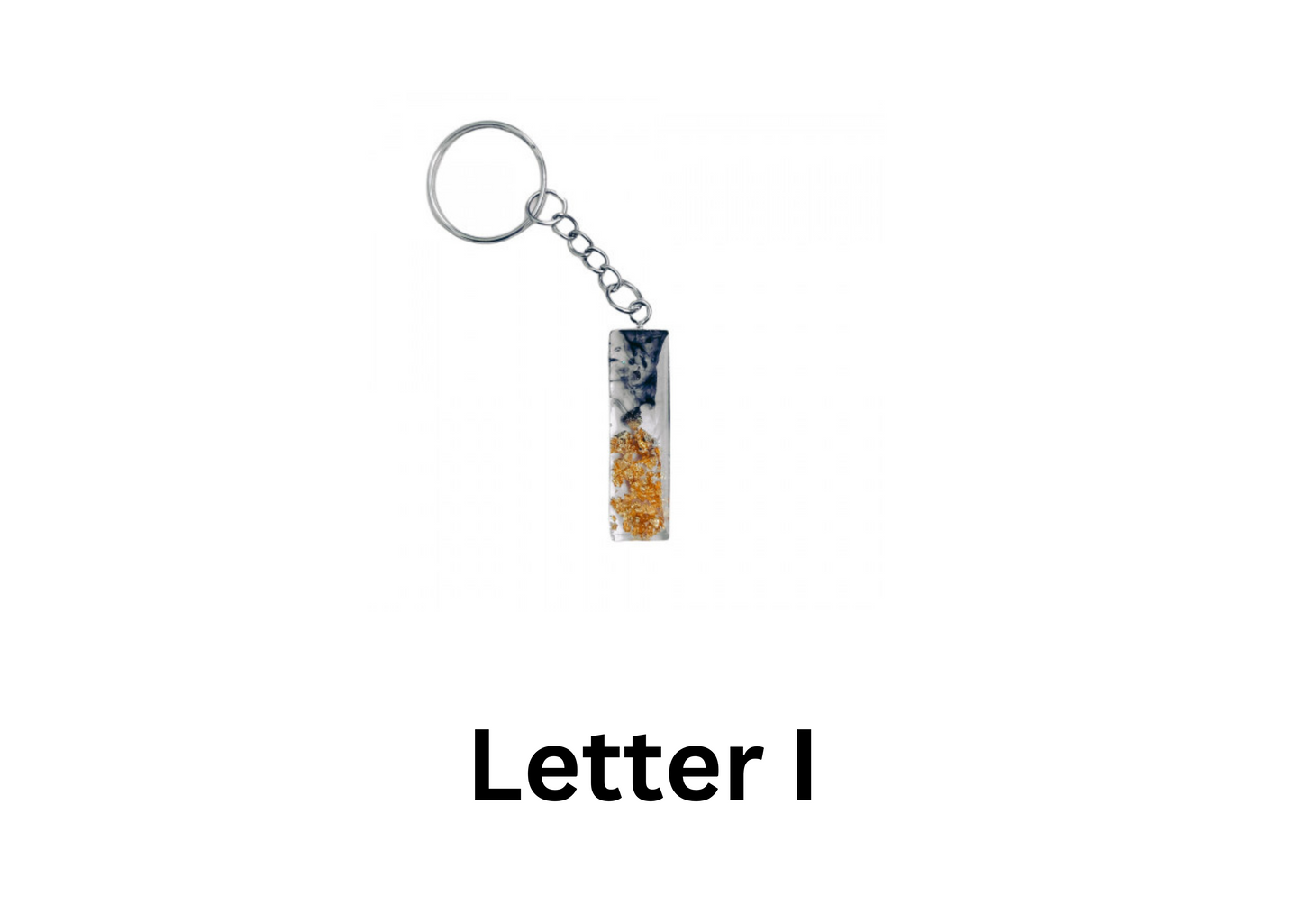 customised Initial Resin Keychains-Letter F