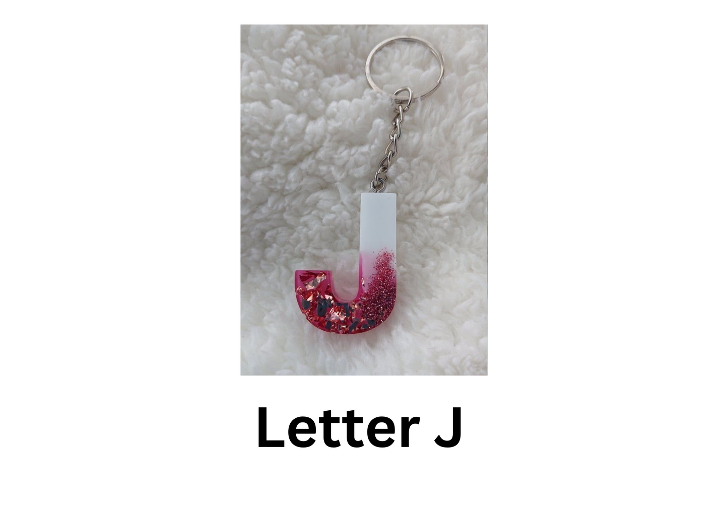 customised Initial Resin Keychains-Letter F