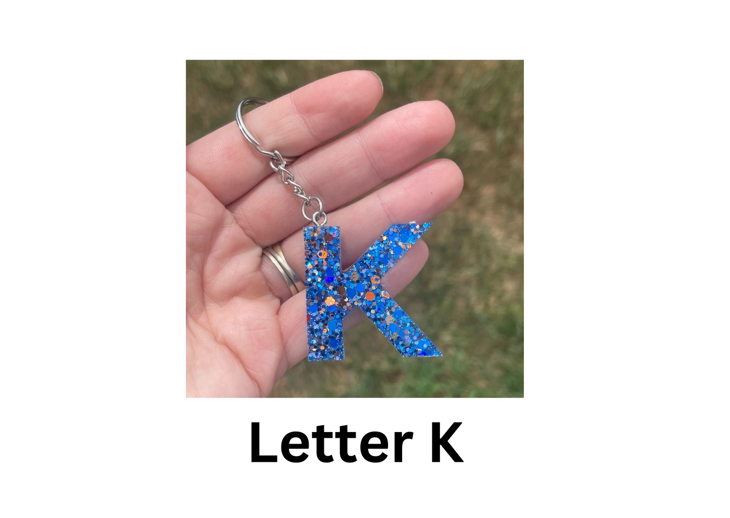 customised Initial Resin Keychains-Letter F