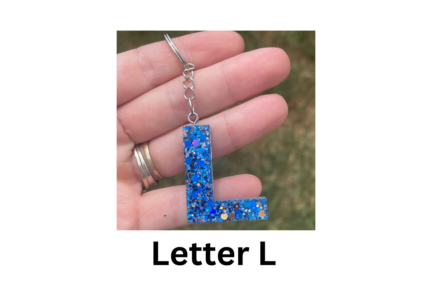 customised Initial Resin Keychains-Letter F