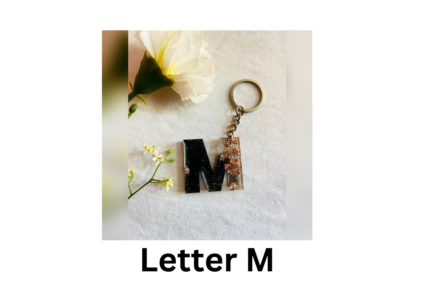 customised Initial Resin Keychains-Letter F