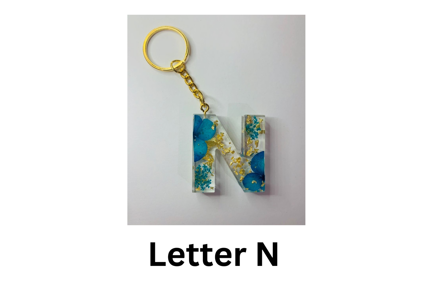 customised Initial Resin Keychains-Letter F