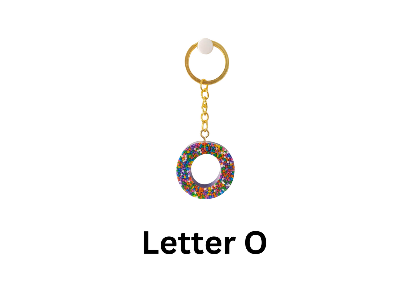 customised Initial Resin Keychains-Letter F