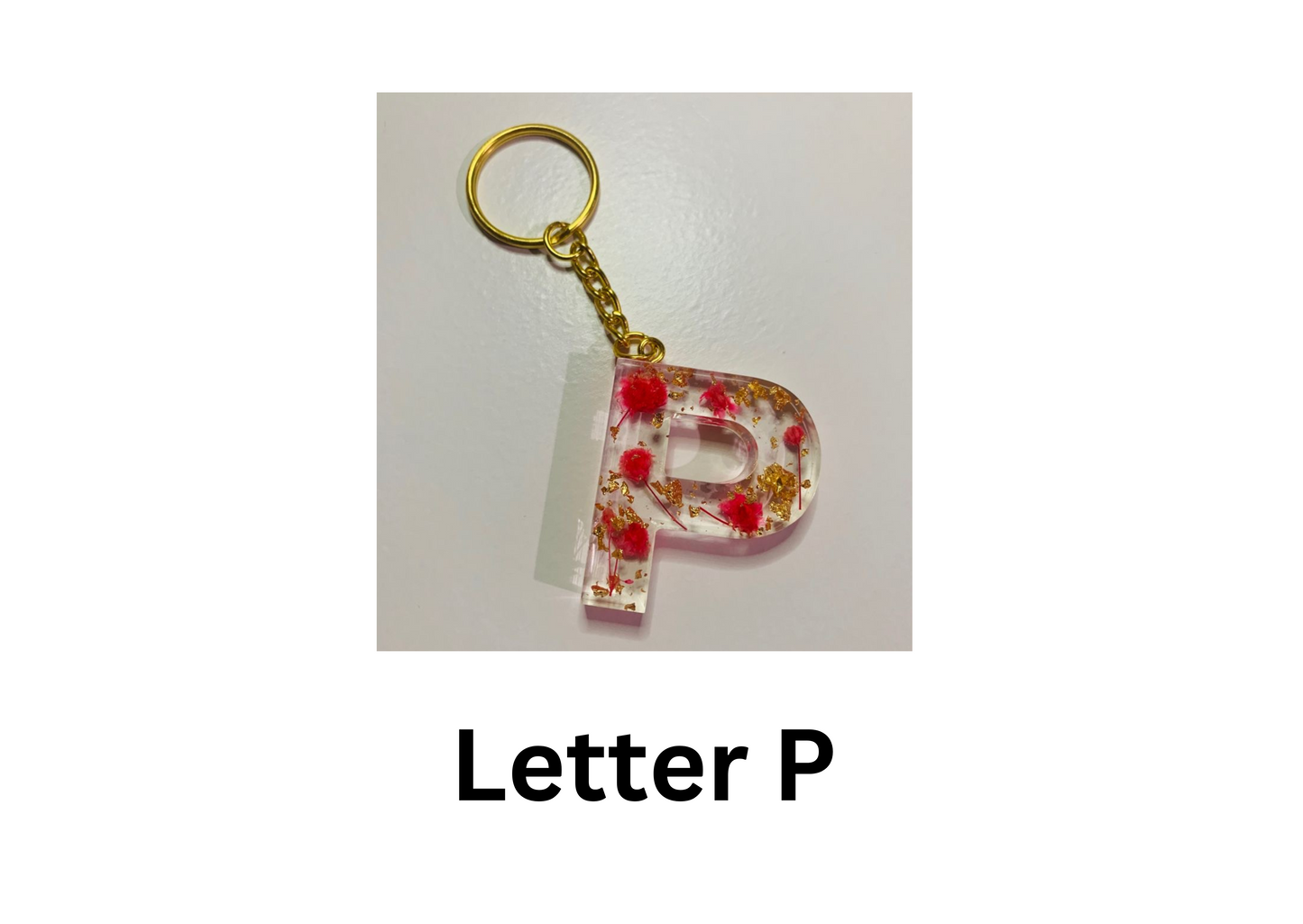 customised Initial Resin Keychains-Letter F