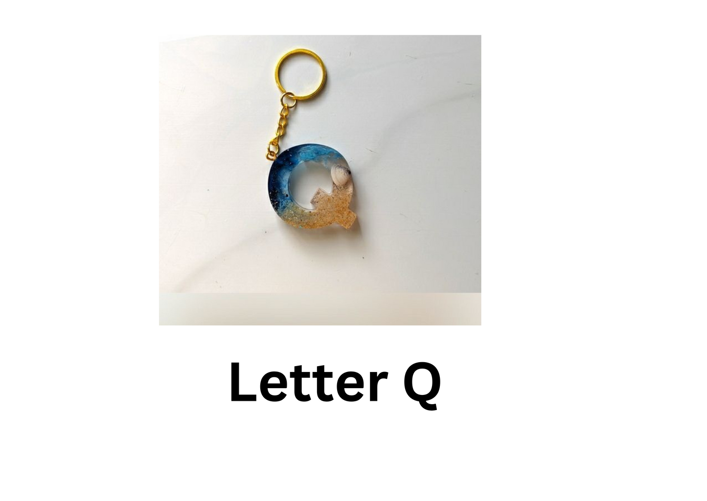 customised Initial Resin Keychains-Letter F