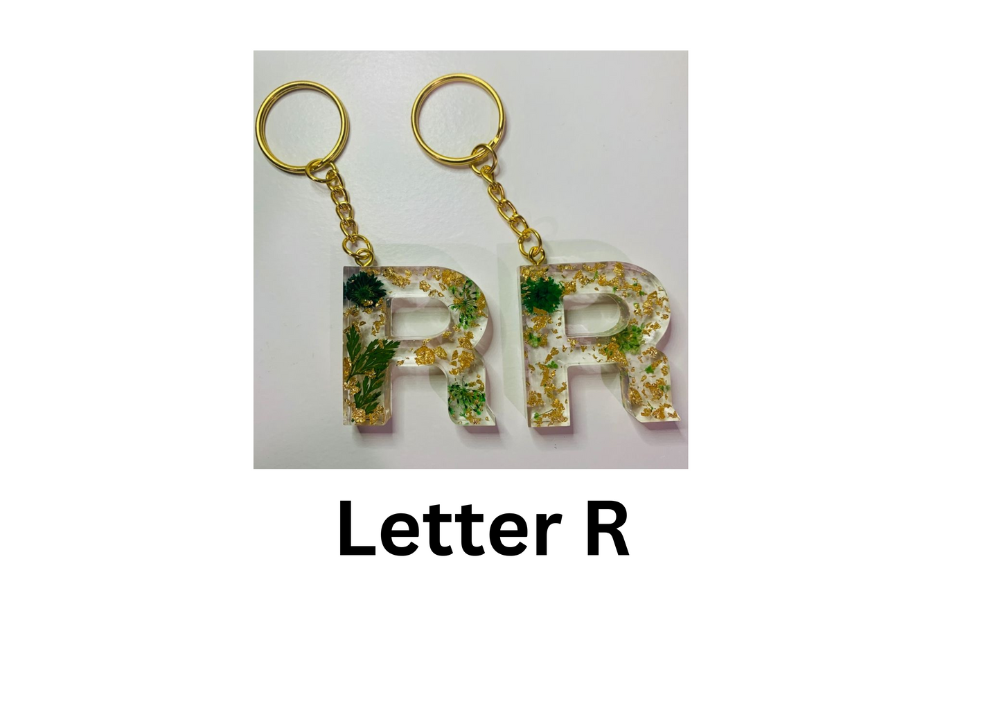 customised Initial Resin Keychains-Letter F