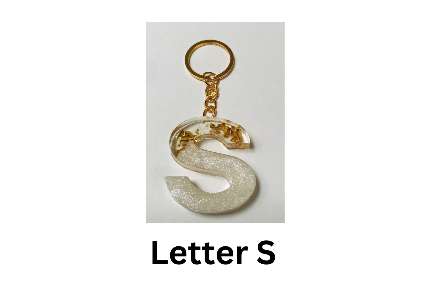 customised Initial Resin Keychains-Letter F