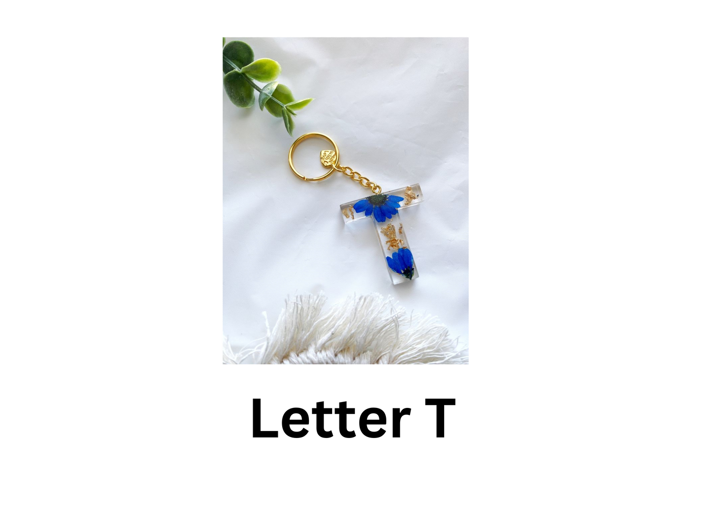 customised Initial Resin Keychains-Letter F