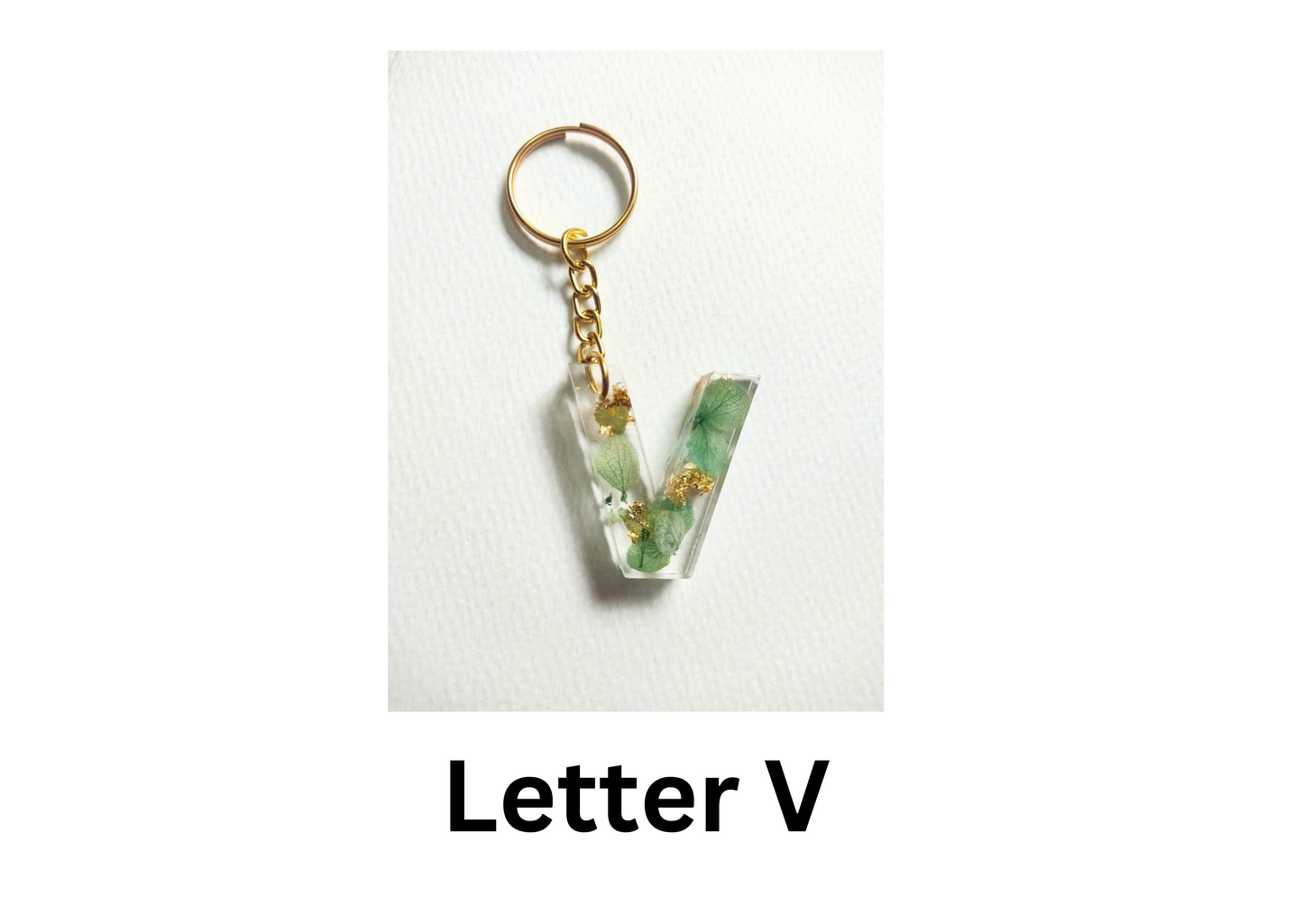 customised Initial Resin Keychains-Letter F