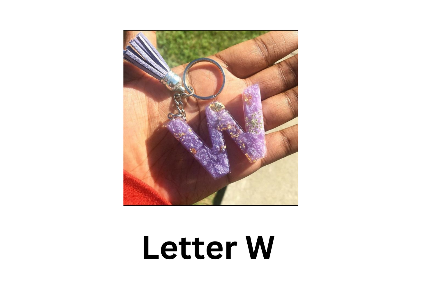 customised Initial Resin Keychains-Letter F