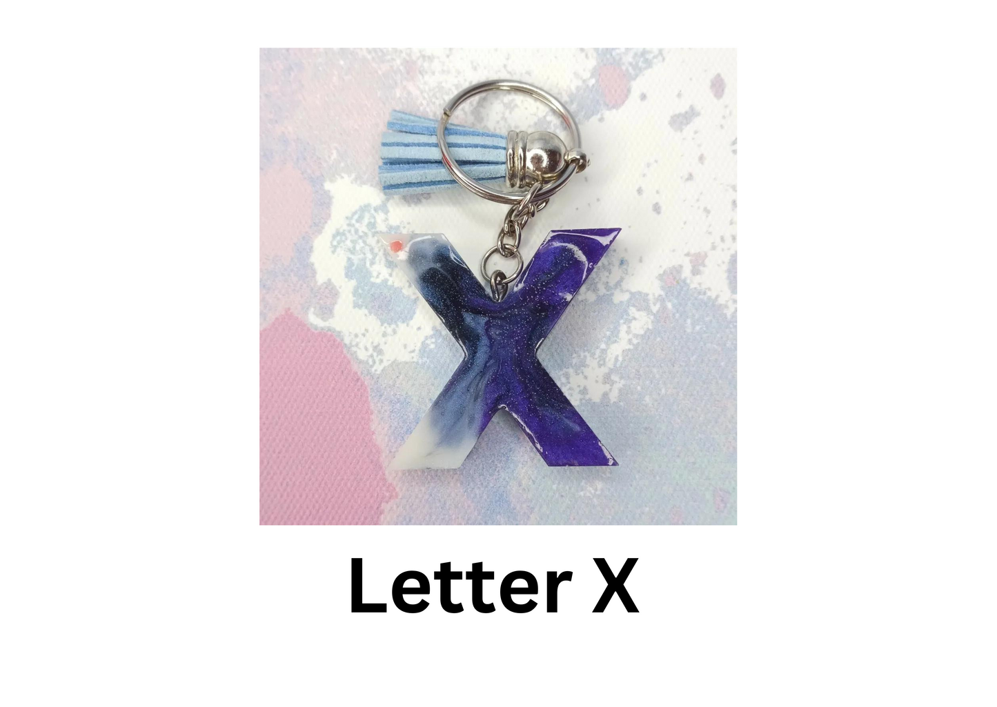 customised Initial Resin Keychains-Letter F