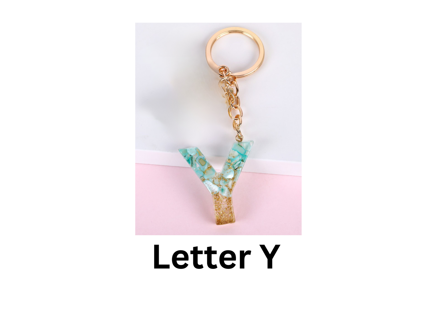 customised Initial Resin Keychains-Letter F