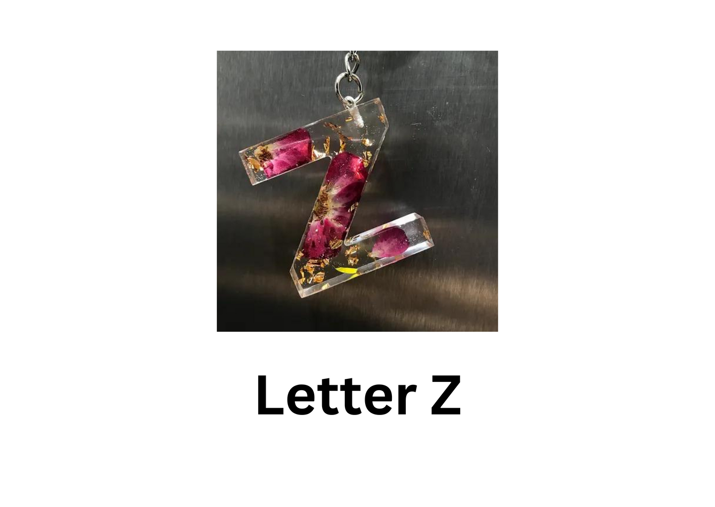 customised Initial Resin Keychains-Letter F