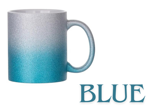 PERSONALISED GLITTER MUGS-Blue